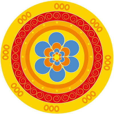 Galaxy Design 50.8 cm L_RANGOLI_A19 Self Adhesive Sticker(Pack of 1)