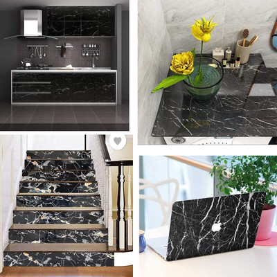 globalkart impex 200 cm Black Marble Contact Paper Self-Adhesive 200x60 cm Self Adhesive Sticker(Pack of 1)