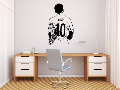 PEACOCKRIDE 60 cm Lionel Messi l Foot ball I Argentina I Wall Decal Self Adhesive Sticker(Pack of 1)