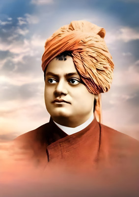 Dumdic 30 cm Swami Vivekananda Multicolor A4 Strong Self Adhesive Sticker(Pack of 1)