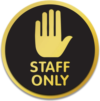SMEEPS 15.24 cm STAFF ONLY Self Adhesive Sticker(Pack of 2)