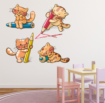 HAPPYSTICKY 70 cm Cat Removable Sticker(Pack of 1)