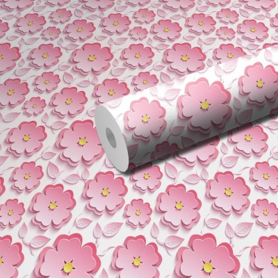 Bnezz 300 cm LovelyPinkFool Self Adhesive Sticker(Pack of 1)