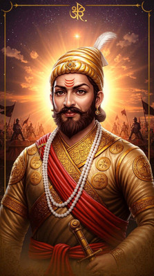 swaroopa 16.5 inch Chatrapati Shivaji Maharaj Sticker Self Adhesive Sticker(Pack of 1)