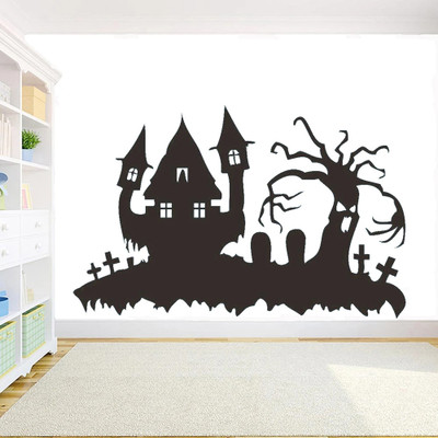 Xskin 43 cm haunted house, Wall Stickers Home Decor Waterproof Wall Decals Self Adhesive Sticker(Pack of 1)