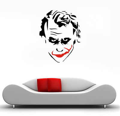 SAI DESIGNS 46 cm bad scary joker design(46x58) Self Adhesive Sticker(Pack of 1)