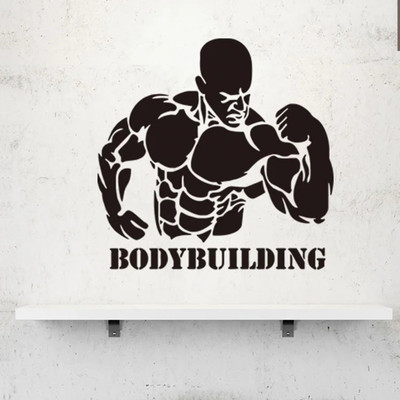SnappyVinyl 56 cm Muscular man/BodyBuilding Wall Sticker Self Adhesive Sticker(Pack of 1)
