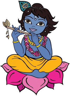 STICKER STUDIO 58 cm Little Krishna Wall Sticker & Decal Self Adhesive Sticker(Pack of 1)