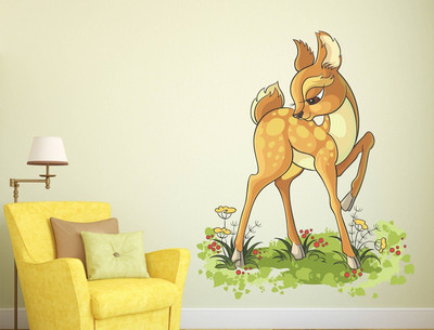 WALLARSH 60 cm Deer Self Adhesive Sticker(Pack of 1)