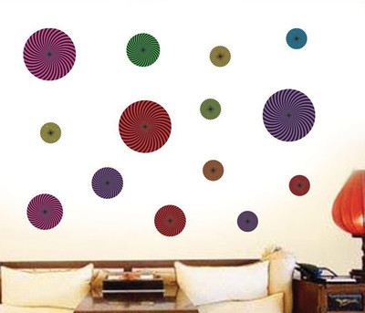 Happy Walls 12 Spheres with Illusion Self Adhesive Sticker(Pack of 1)