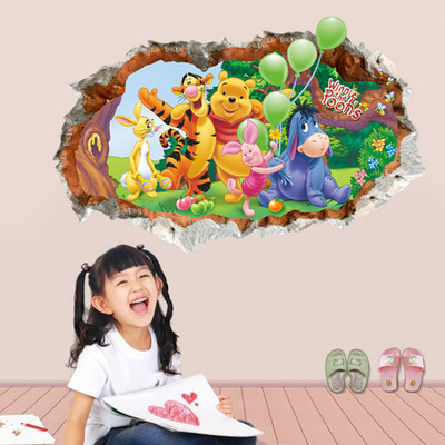 SmartWindow 50 cm Multicolor Winnie Pooh Nursery Kids Children Effect Wall Sticker (50CM x 70CM) Self Adhesive Sticker(Pack of 1)