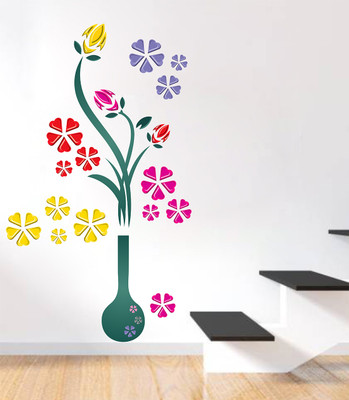 Littlebuds 110 cm Flower Pot Removable Sticker(Pack of 1)