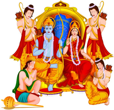 K2A Decor 64 cm Ram Darbar Wall Sticker for Living Room Self Adhesive Sticker(Pack of 1)