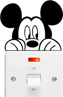 SnappyVinyl 7 cm cartoon mickey minnie mouse switch stickers Self Adhesive Sticker(Pack of 1)