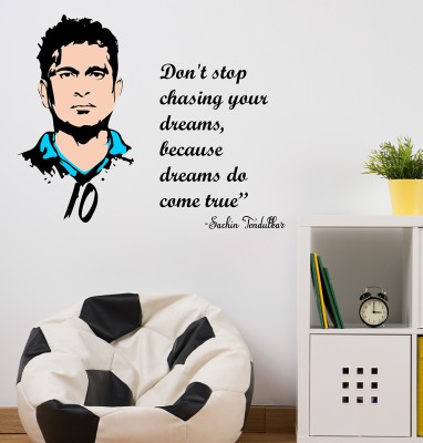 CEZZC 75 cm Sachin Tendulkar | Wall Stickers | PVC Vinyl | Non-Reusable Sticker | Self Adhesive Sticker(Pack of 1)