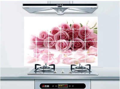 JAAMSO ROYALS 90 cm Rose Design Kitchen Wall Stickers (60 CM X 90 CM) Self Adhesive Sticker(Pack of 1)