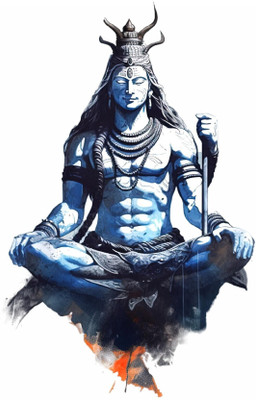 CreativeEdge 80 cm Lord Shiva Self Adhesive Sticker(Pack of 1)
