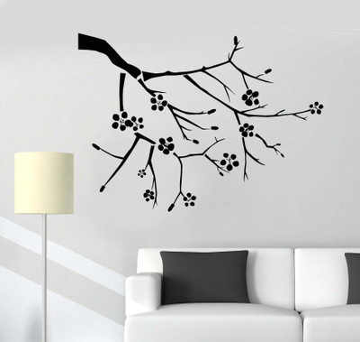 Xskin 27 cm Tree Branch With Sakura Self Adhesive Sticker(Pack of 1)