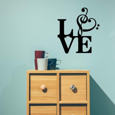 SnappyVinyl 29 cm Love Music Note Symbol Wall Decals, Easy to Apply Self Adhesive Sticker(Pack of 1)