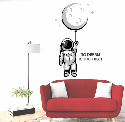 MEHMETDECOR 55 cm No Dream is too high Quote astronaut Wall Stickers & Murals Size - 55x83cm Self Adhesive Sticker(Pack of 1)