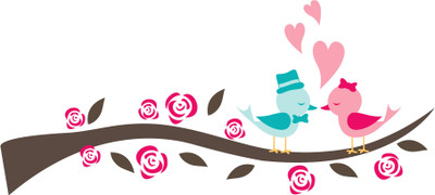 Epithet Studio 37 cm Creatick Studio Colorful Floral Wall Sticker Self Adhesive Sticker(Pack of 1)