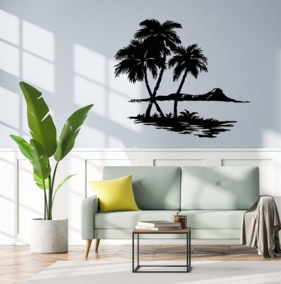 SnappyVinyl 27 cm Beach Wall Sticker PVC Vinyl Self Adhesive Sticker(Pack of 1)