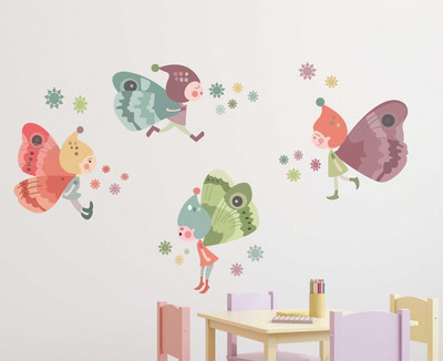 WALLARSH 120 cm Beautiful Angel Self Adhesive Sticker(Pack of 1)