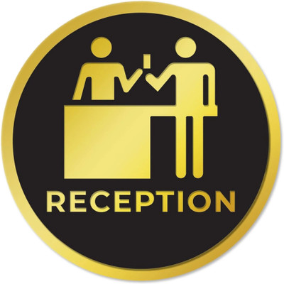 SMEEPS 15.24 cm RECEPTION Self Adhesive Sticker(Pack of 1)