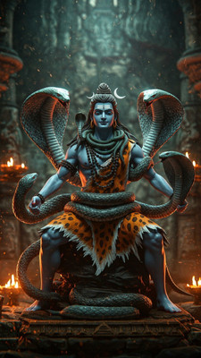 swaroopa 16.5 inch Shiv Shankar Sticker Self Adhesive Sticker(Pack of 1)