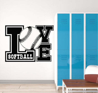 SnappyVinyl 27 cm Softball Player Game Self Adhesive Sticker(Pack of 1)
