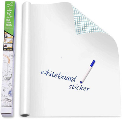 Adoere 45 cm Giant Self Adhesive Waterproof Whiteboard Sticker |Office/Kids/School | 45x200cm Self Adhesive Sticker(Pack of 1)