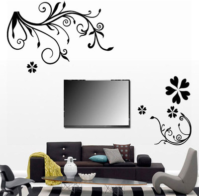walkart 1 cm beautiful corner black design Removable Sticker(Pack of 1)