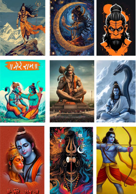 Printlive 2 inch Mahadev Hanuman vinyl sticker Self Adhesive Sticker(Pack of 1)
