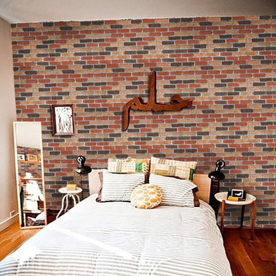 Flipkart SmartBuy 200 cm Brown Color Brick Wallpaper (45 cm x 200 cm) Self Adhesive Sticker(Pack of 1)