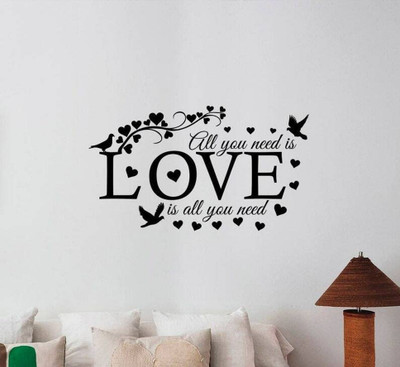 SnappyVinyl 62 cm All You Need Is Love Self Adhesive Sticker(Pack of 1)