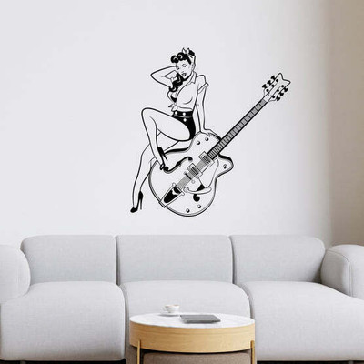 SnappyVinyl 27 cm Pin Up Style Retro Self Adhesive Sticker(Pack of 1)