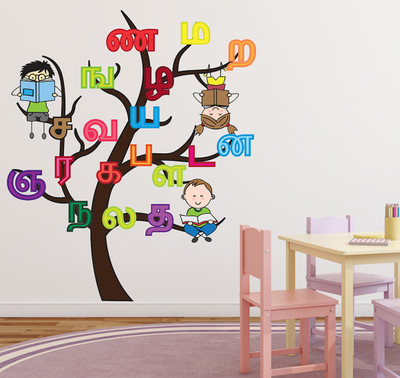 MIIKOR 110 cm Tamil Uyir Ekuthukkal | Non-Reusable Stickers Self Adhesive Sticker(Pack of 1)