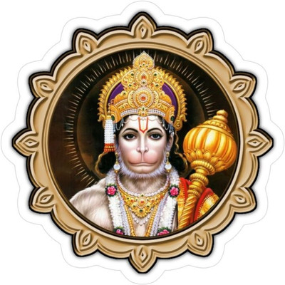 YELOSOUL 0 inch Shri hanuman ji sticker Waterproof Vinyl Decal Non-Reusable Sticker(Pack of 1)