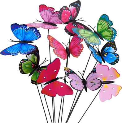 SmartWindow 16 cm 3D Multicolor Butterflies With Stick Home Décor Self Adhesive 6PCS (16CM X 13CM) Self Adhesive Sticker(Pack of 1)