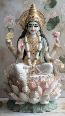 swaroopa 16.5 inch mahalaxmi Lakshmi mata A3 size non tearable sticker Self Adhesive Sticker(Pack of 1)