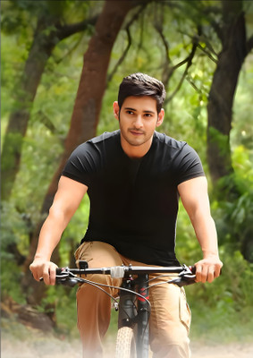 Dumdic 30 cm Mahesh Babu Cycle Riding A4 Strong Self Adhesive Sticker(Pack of 1)
