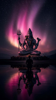 swaroopa 16.5 inch Shiv Shankar Sticker Self Adhesive Sticker(Pack of 1)