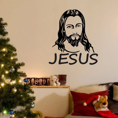 VCREATE DECOR 58 cm Jesus Christ Removable Sticker(Pack of 1)