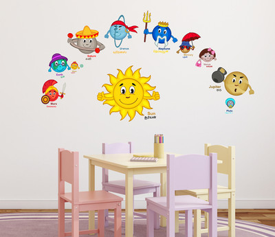 MIIKOR 140 cm Solar System| Non-Reusable Stickers Self Adhesive Sticker(Pack of 1)