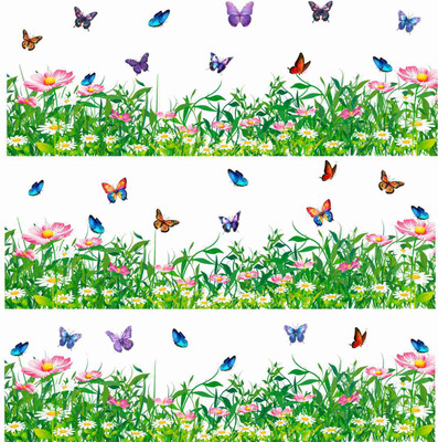 SkyOlla 69 cm Grass Wall Sticker – Self Adhesive Vinyl Décor for Kids’ Room, Nursery Room Self Adhesive Sticker(Pack of 1)