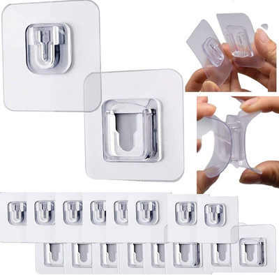 CoreValues Pack of 10 Self Adhesive Male/Female Double Sided Wall Hooks,No Drilling Hook 10(Pack of 10)