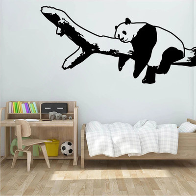 Xskin 100 cm Cartoon Panda On The Tree Self Adhesive Sticker(Pack of 1)