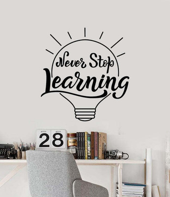 SnappyVinyl 30 cm Learning Quote Lamp Idea Self Adhesive Sticker(Pack of 1)