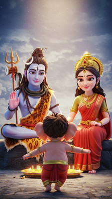 swaroopa 16.5 inch Shiv Shankar Sticker Self Adhesive Sticker(Pack of 1)