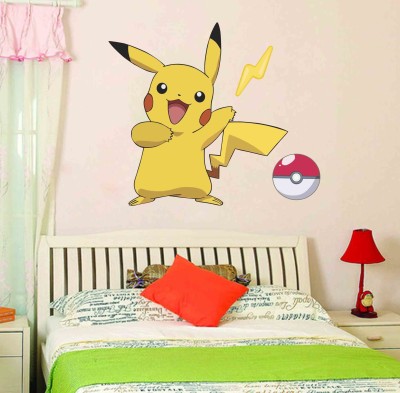 Decor Villa 30 cm Wall Sticker (Pikachu,Surface Covering Area -30 x 30 cm) Removable Sticker(Pack of 1)